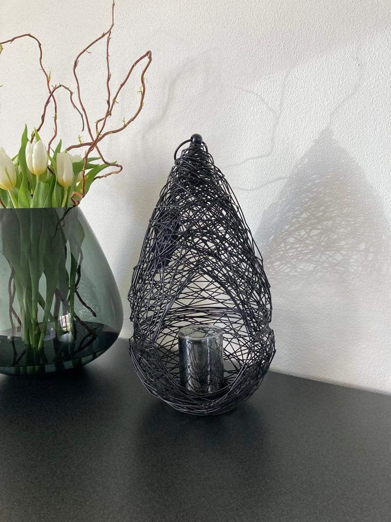 Diga Colmore Windlicht Iron mat zwart Nieuw!, 25 tot 50 cm, Zwart, Nieuw, Ophalen of Verzenden