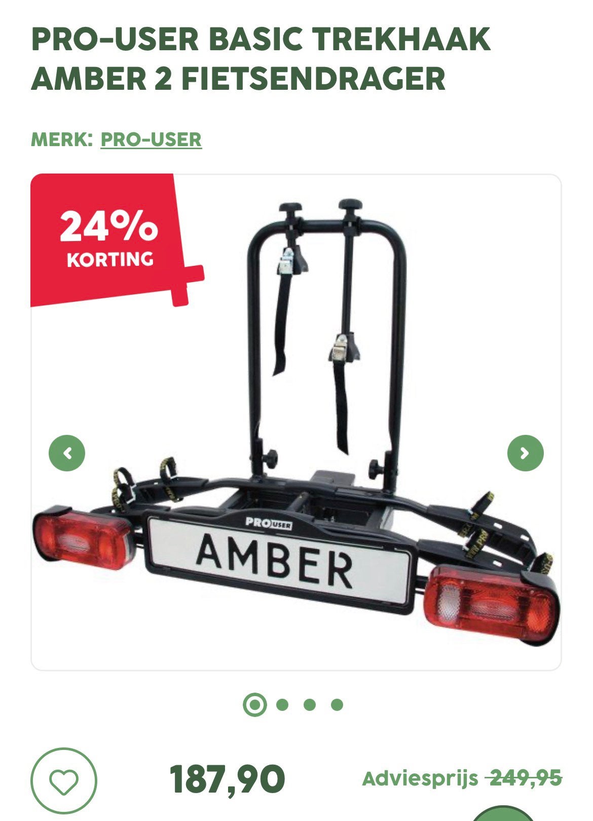 Fietsendrager pro user amber 2, Auto diversen, Fietsendragers, Ophalen, Zo goed als nieuw, Trekhaakdrager