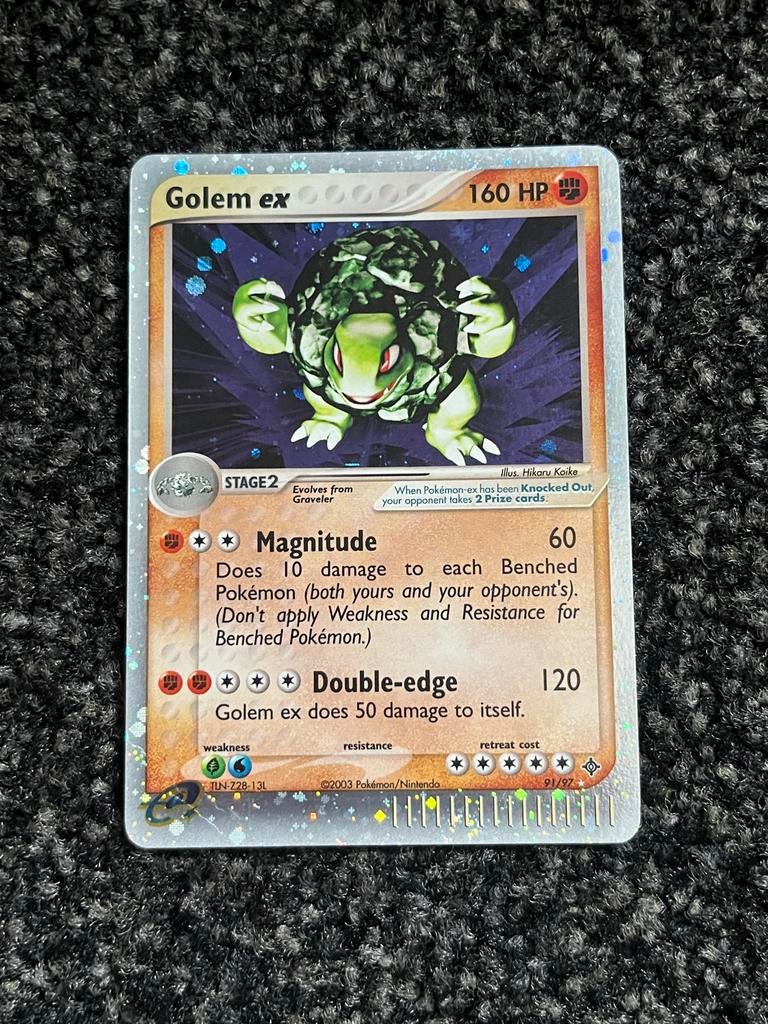 Golem ex Pokémon kaart Emerald 91/92, Ophalen of Verzenden, Gebruikt, Losse kaart, Foil