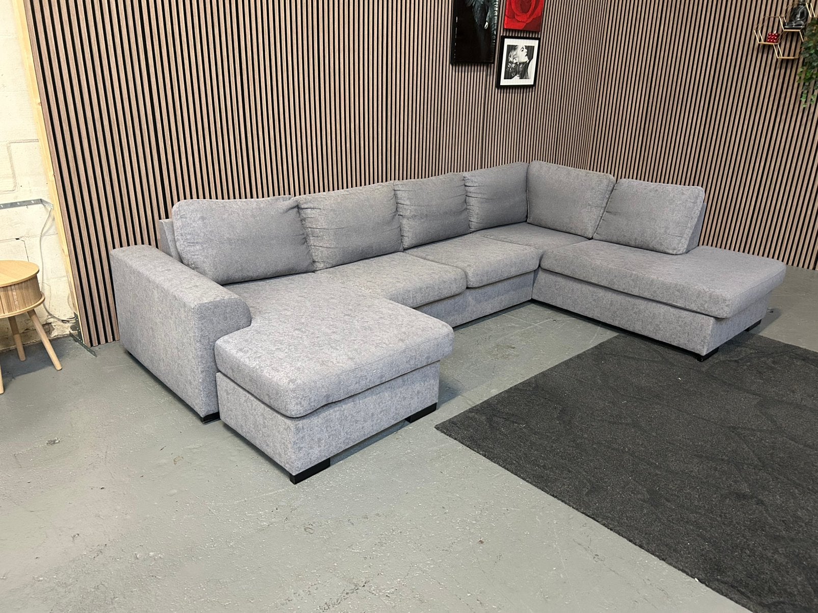 GRATIS LEVERING Haco U-Bank Grijs 330X216 GEREINIGD, Hoekbank, 300 cm of meer, Ophalen of Verzenden, Vierpersoons of meer