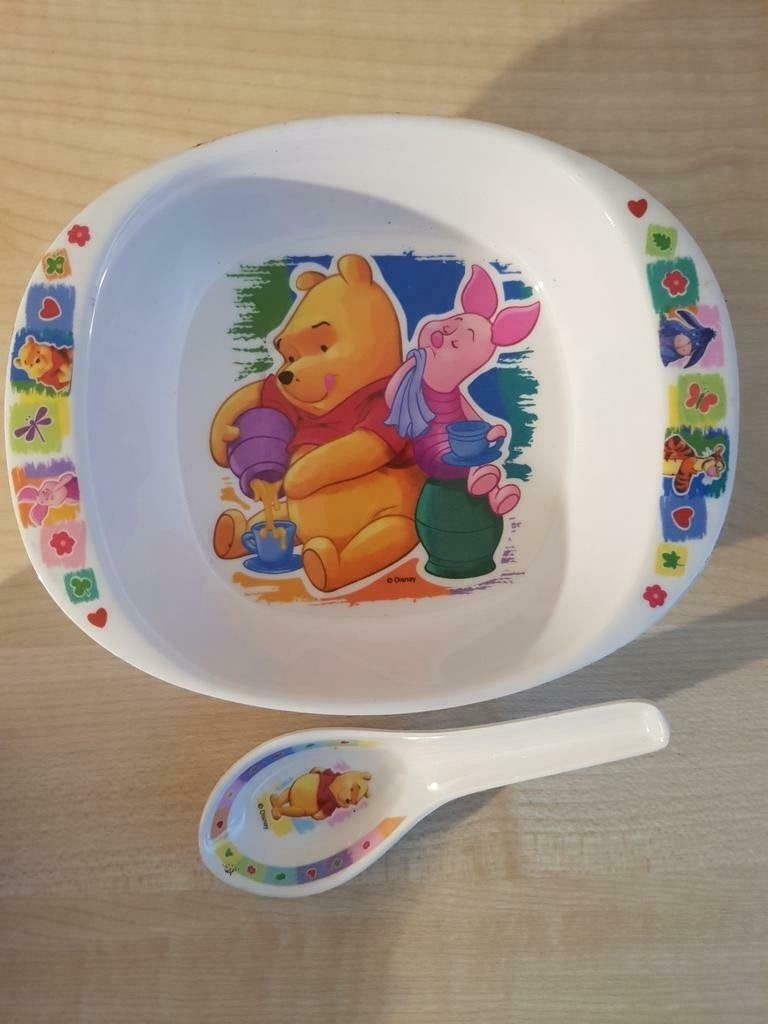 Disney Winnie de Poeh babyservies set (melamine), Ophalen of Verzenden, Zo goed als nieuw, Overige materialen, Overige stijlen