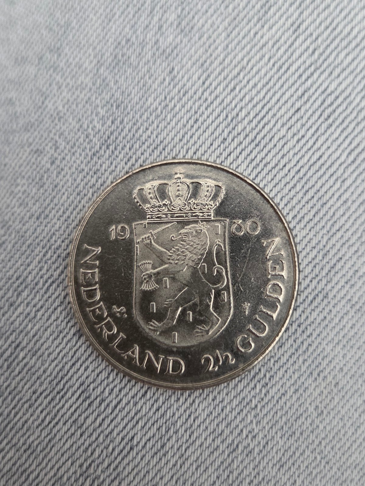 2½ Gulden 1980 Beatrix Juliana inhuldigingsmunt, Ophalen of Verzenden, Koningin Beatrix, 2½ gulden, Losse munt