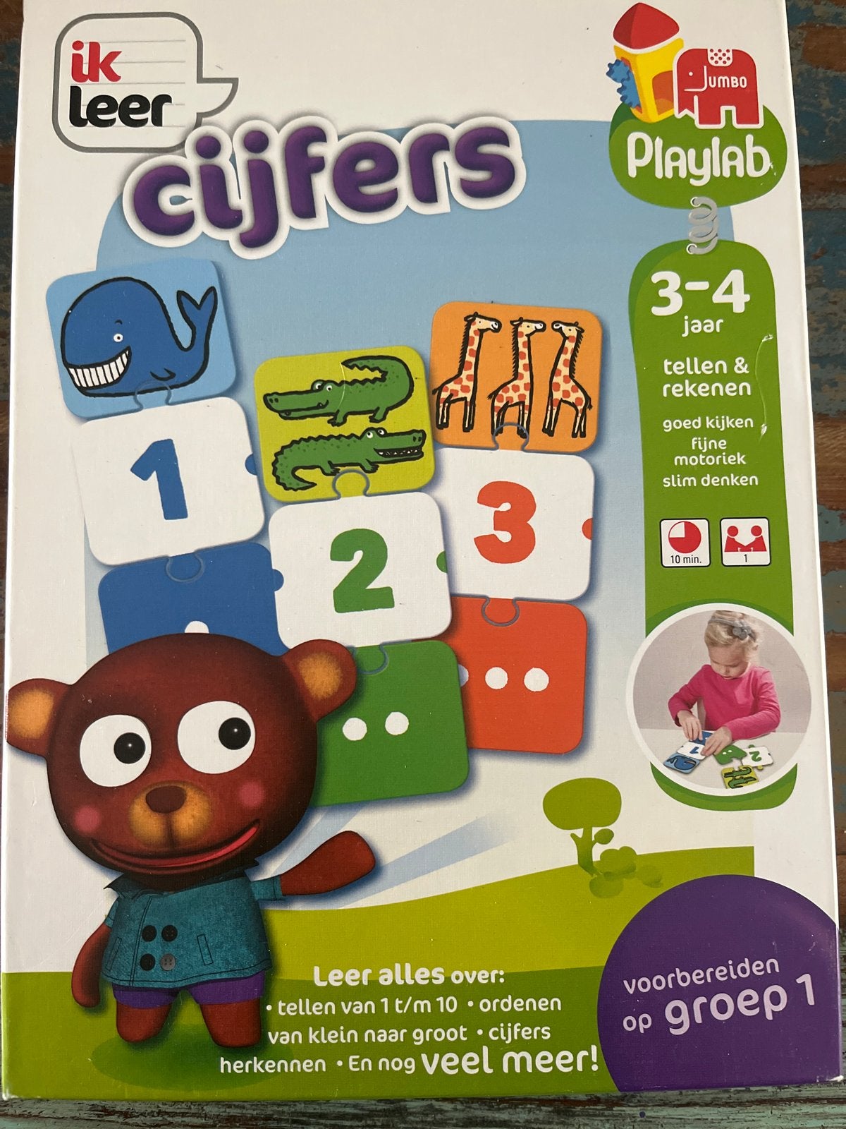 Jumbo Playlab Ik Leer Cijfers - Educatief Spel 3-4 jaar, Ophalen of Verzenden, Zo goed als nieuw, Puzzelen