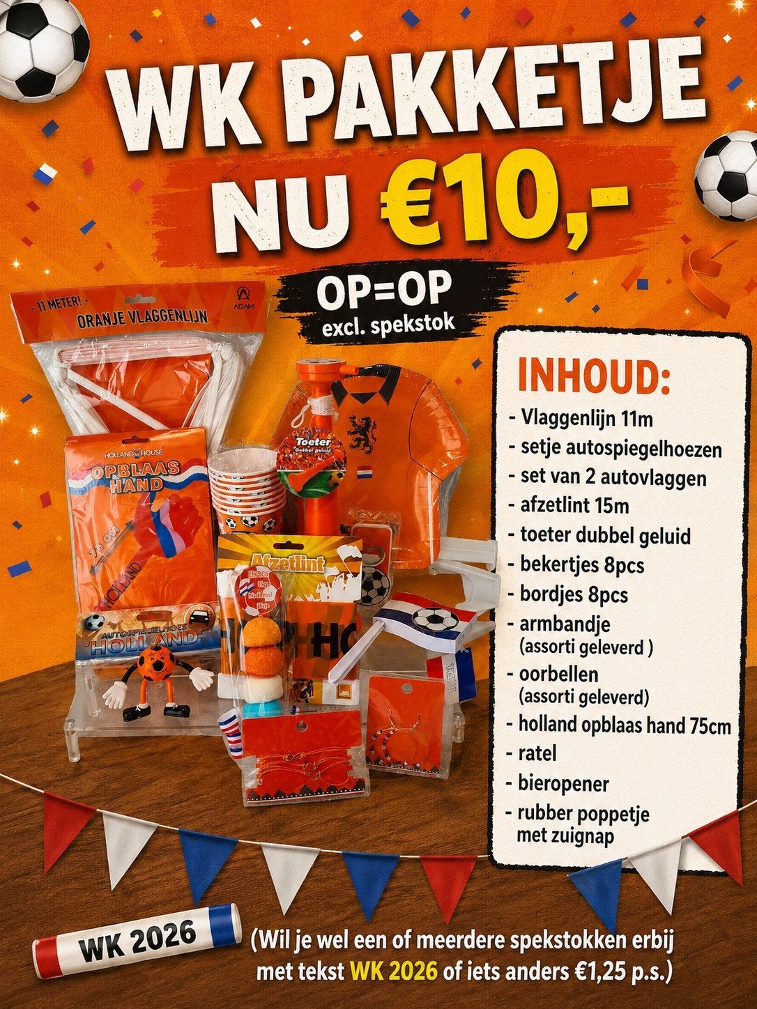 WK pakket incl. spekstokje, Ophalen of Verzenden, Nieuw