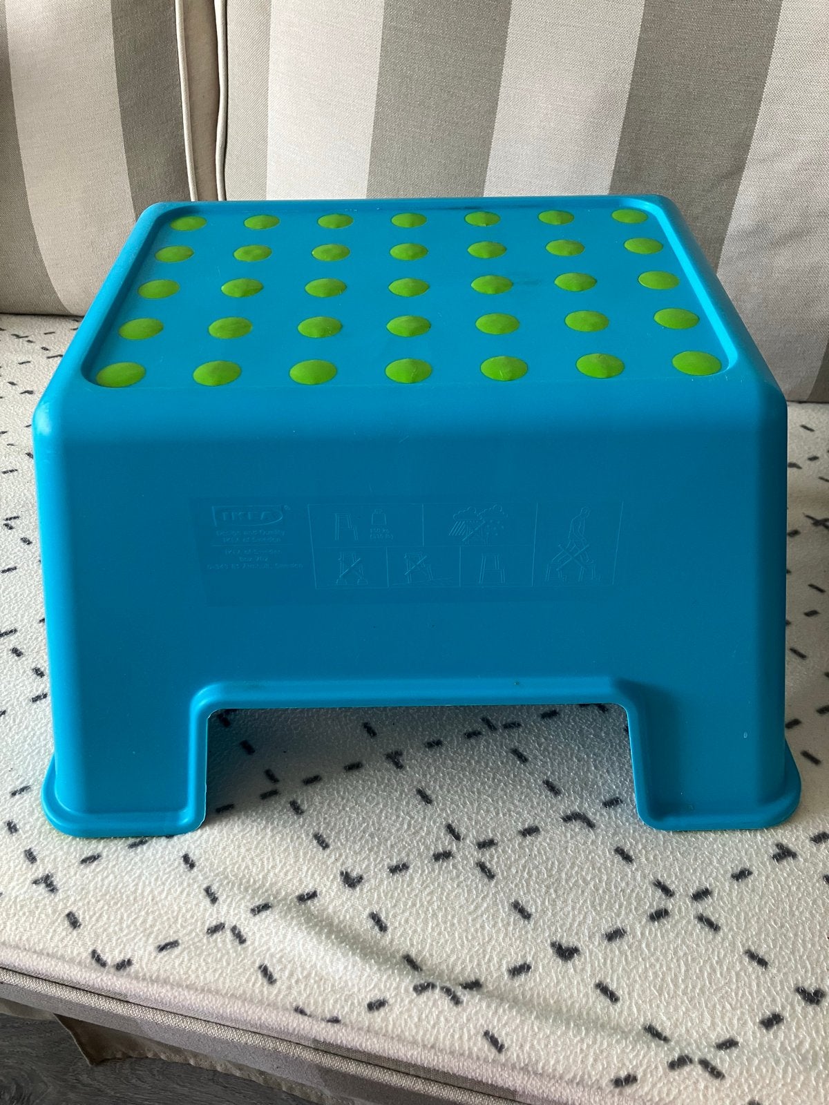 IKEA FÖRSIKTIG Kinderkrukje - Blauw met groene stippen, Ophalen, Gebruikt