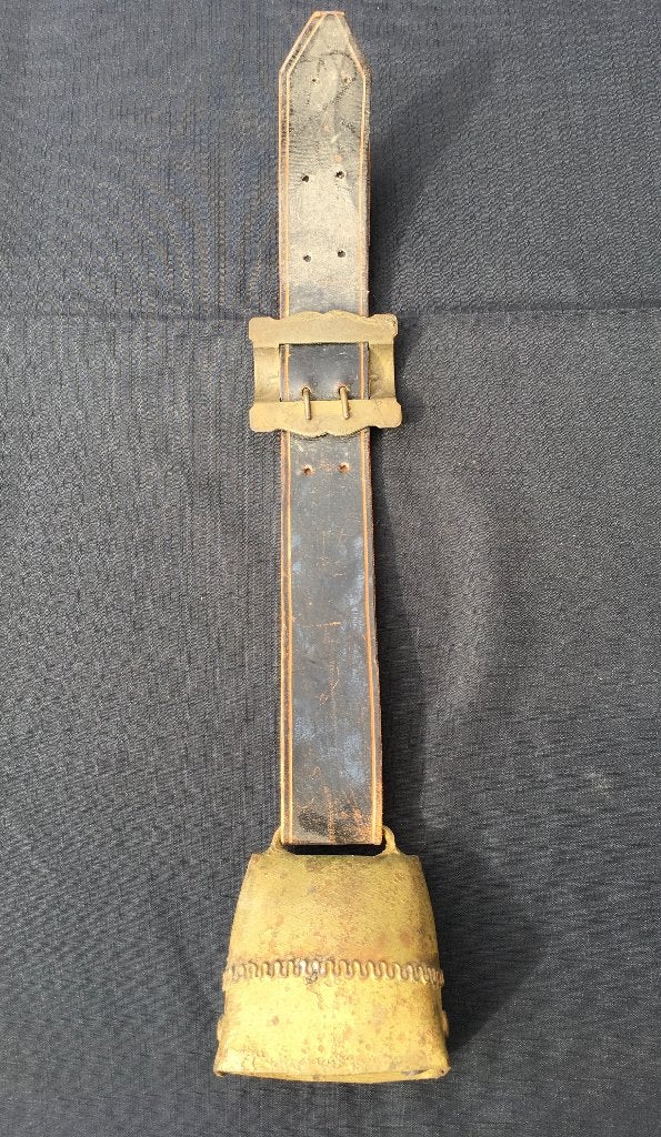 Antieke Koeienbel koebel met Leren Riem - Decoratief Item, Ophalen of Verzenden