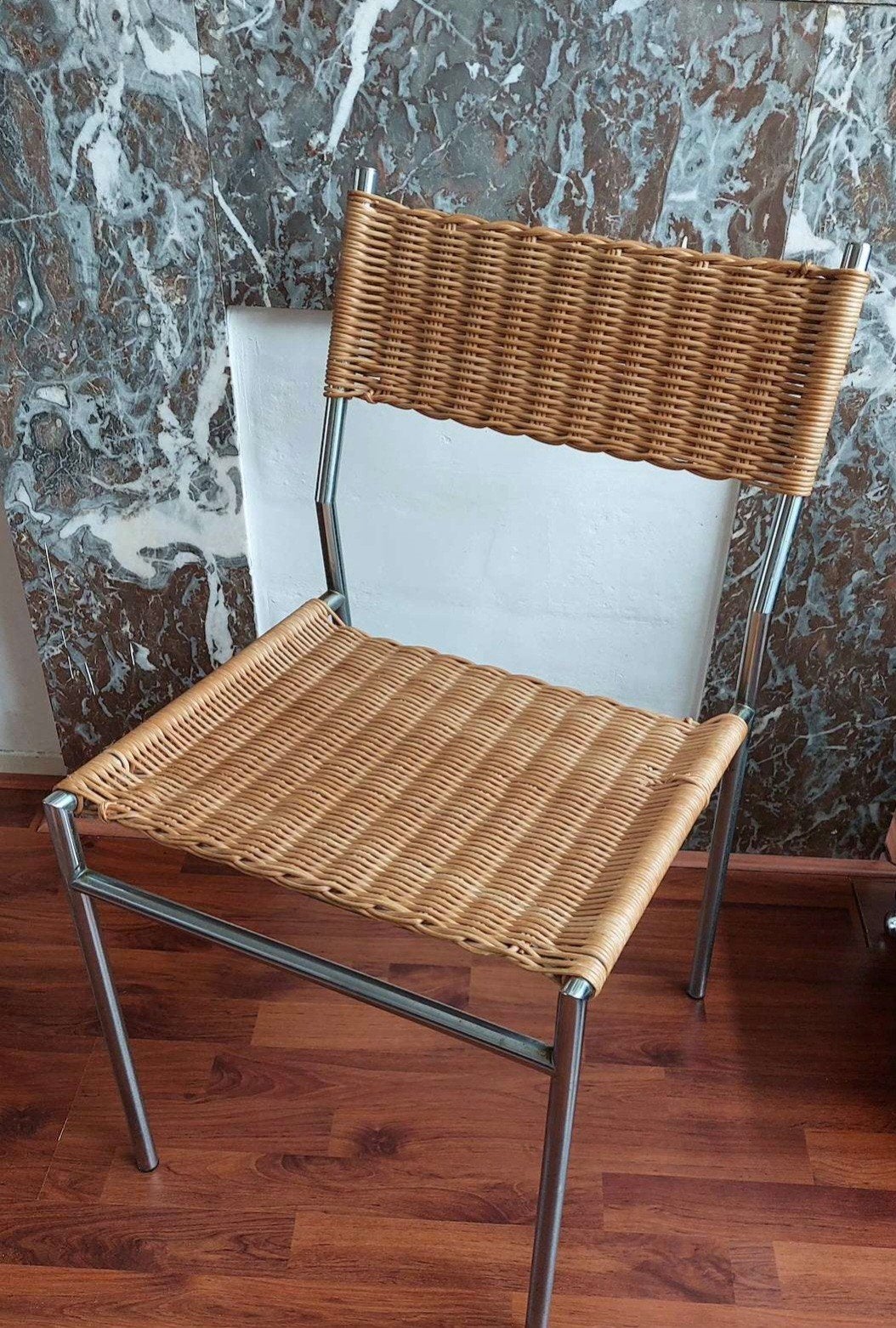 Vintage Martin Visser Stoel, Tuin en Terras, Tuinstoelen, Ophalen of Verzenden, Gebruikt, Metaal
