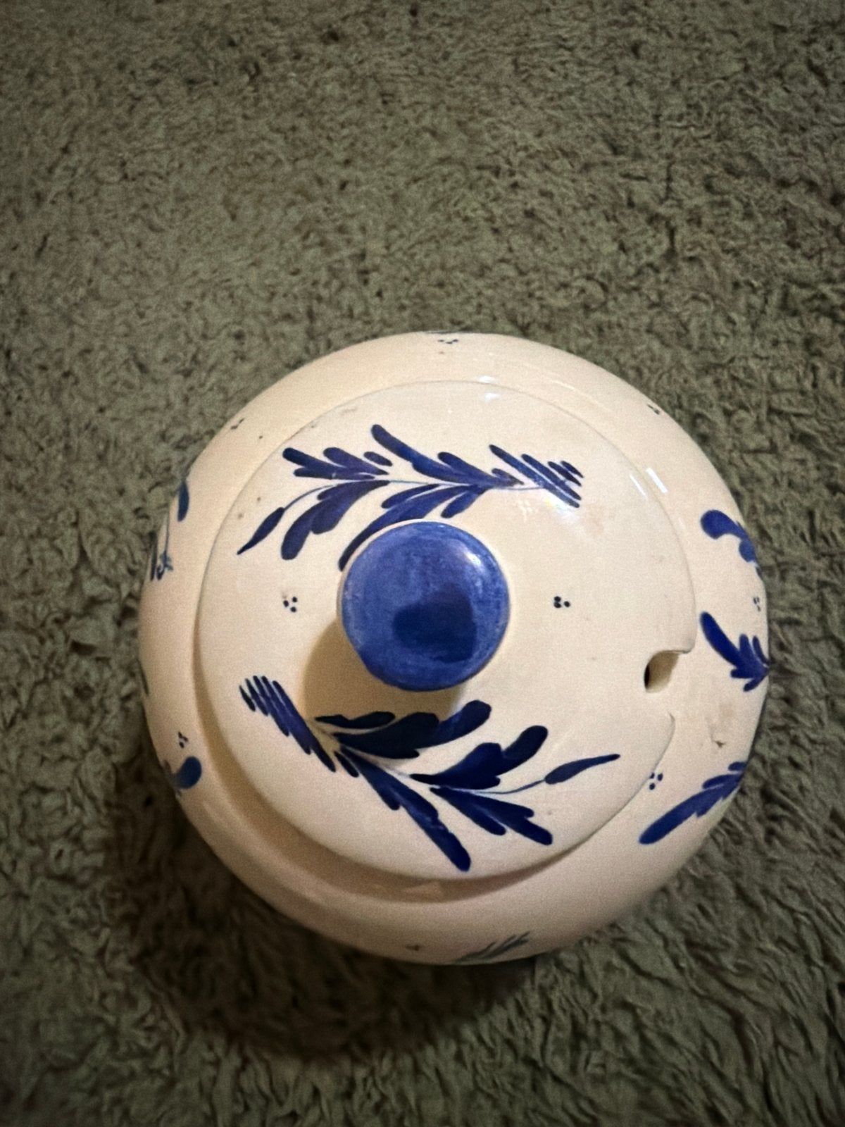 Delfts Blauw Suikerpotje met Bloemmotief, Ophalen