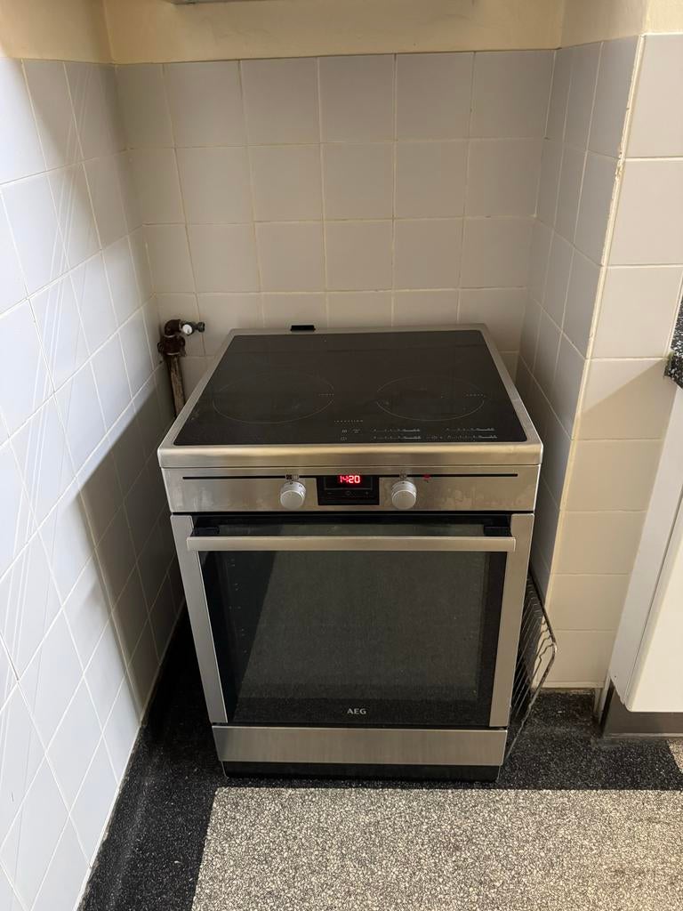 AEG CIB6642ABM Inductie Fornuis RVS met Oven en Grill, Witgoed en Apparatuur, Fornuizen, Gebruikt, Grill, Inductie, Vrijstaand