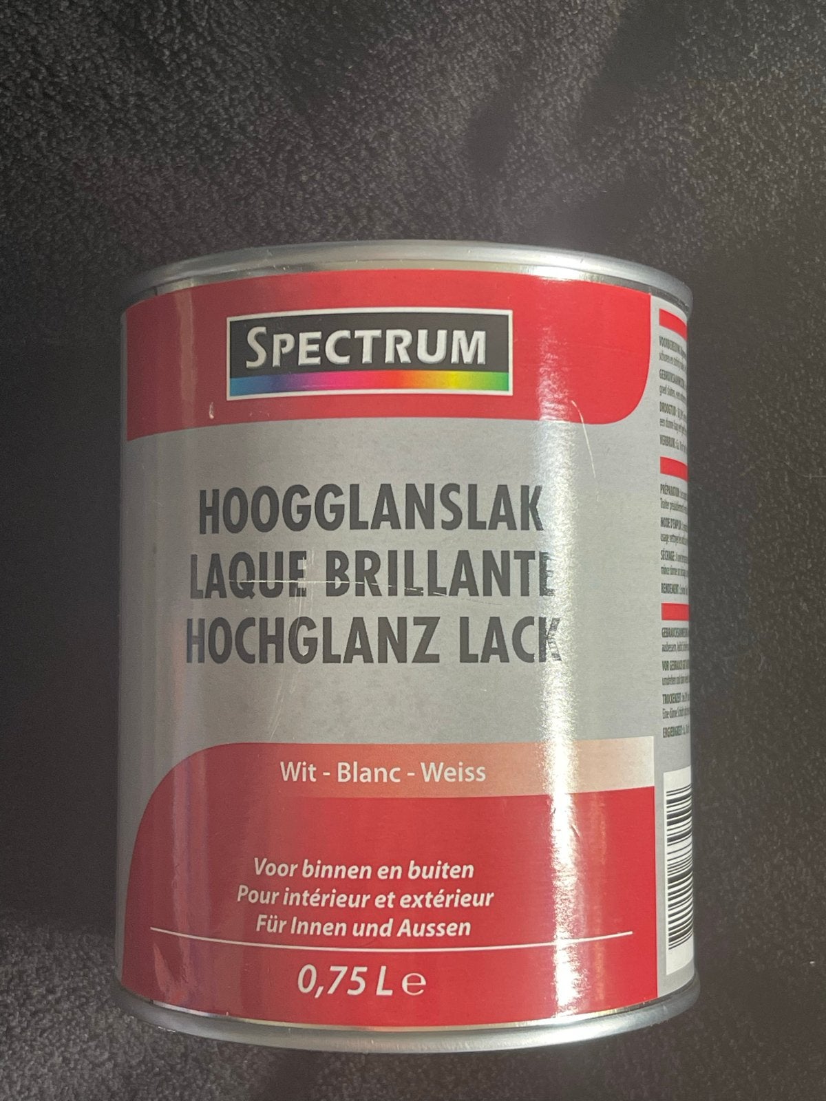 Spectrum Hoogglanslak Wit - 0,75 L, Wit, Nieuw, Ophalen of Verzenden, Lak