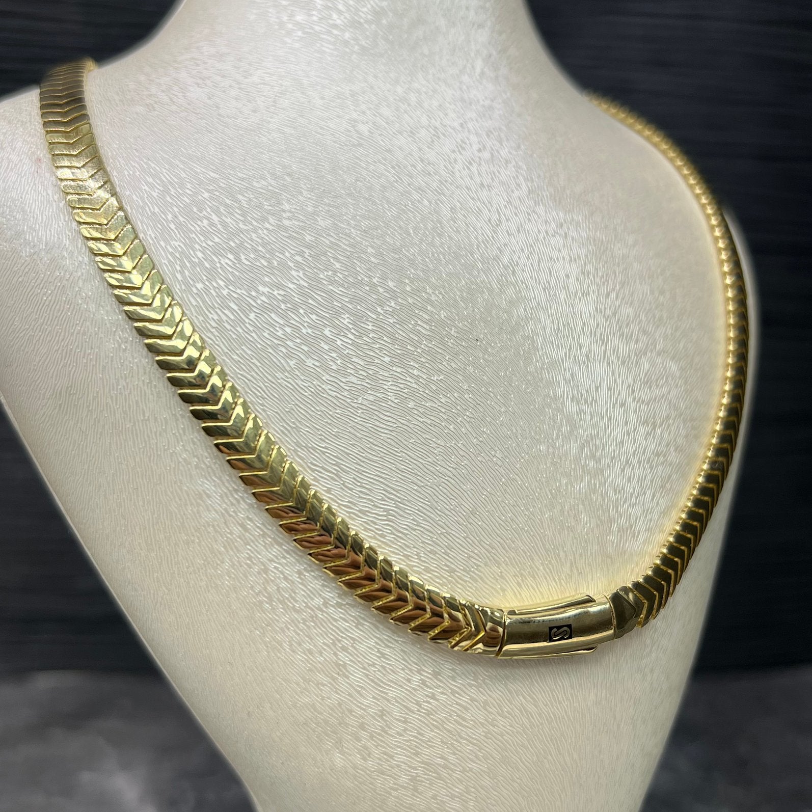 18k gouden ketting collier prachtig schakel monaco, Ophalen of Verzenden, Nieuw, Goud