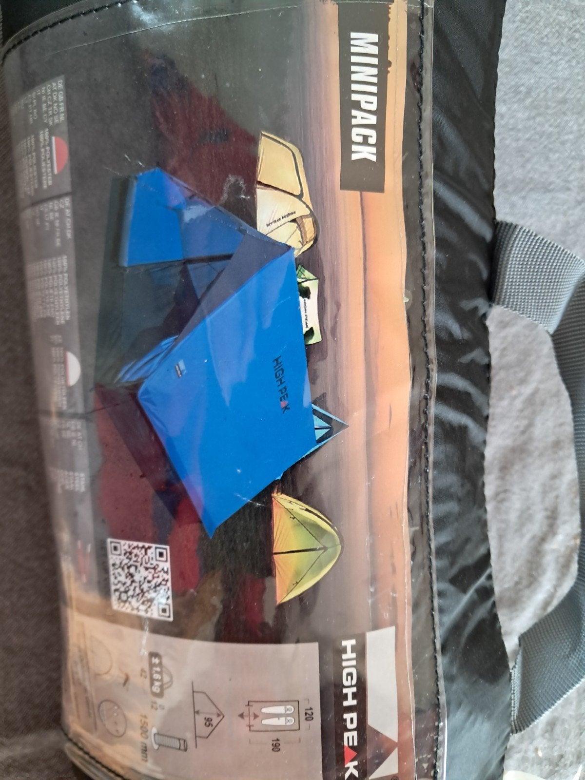 High Peak Minipack 2-persoons tent - Nieuw, Caravans en Kamperen, Ophalen of Verzenden, Zo goed als nieuw, Tot en met 2
