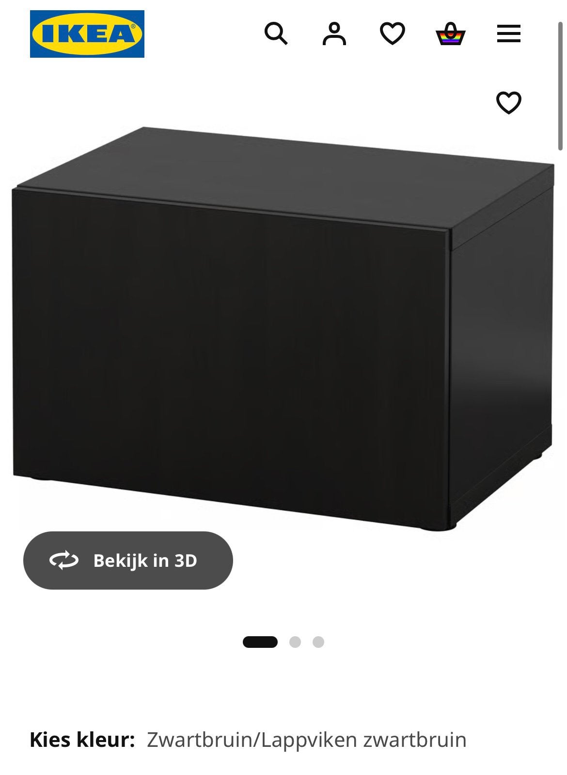 Ikea BESTA kast met deur Lappviken zwartbruin 60x42x38 cm, Ophalen, Nieuw, 50 tot 100 cm, Minder dan 100 cm