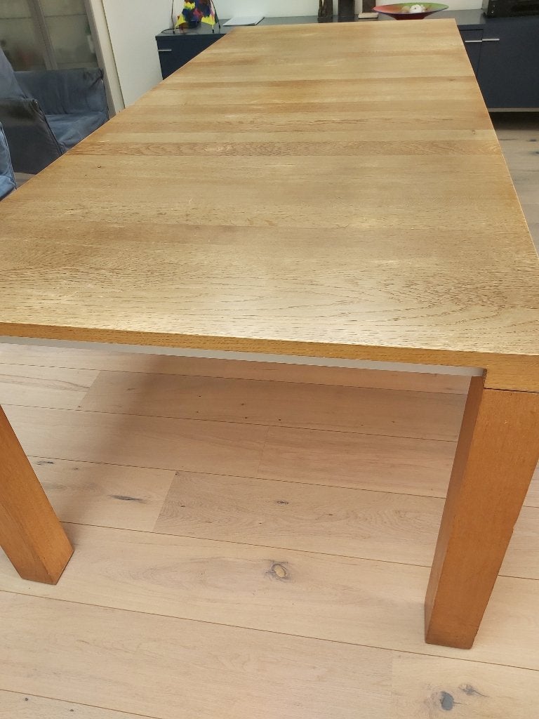 Leolux eettafel 2.40 x 1. 00, Huis en Inrichting, Ophalen, Gebruikt, 100 tot 150 cm, Eikenhout