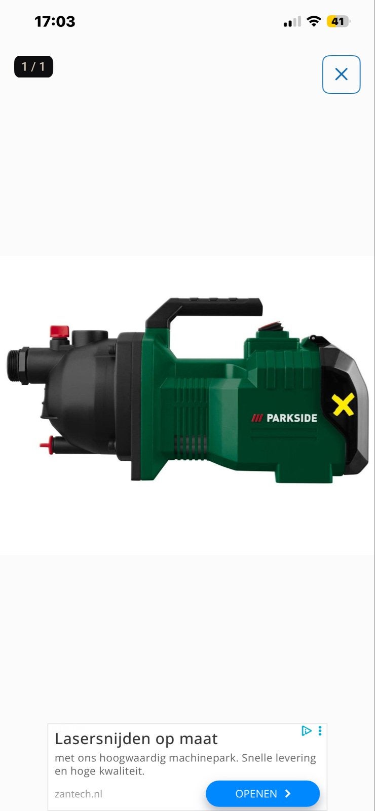 Gezocht: Parkside waterpomp op accu, Ophalen of Verzenden, Gebruikt, Accu, Overige typen