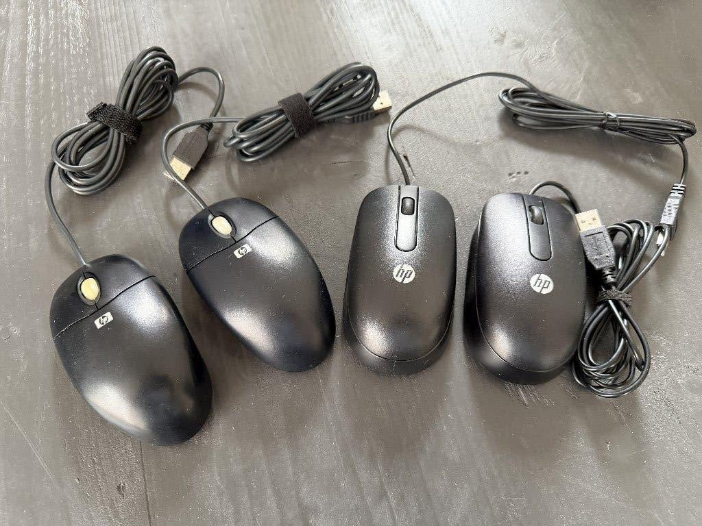 4x HP Optische muis USB bedraad zwart, Muis, Gaming muis, Nieuw, Ophalen of Verzenden