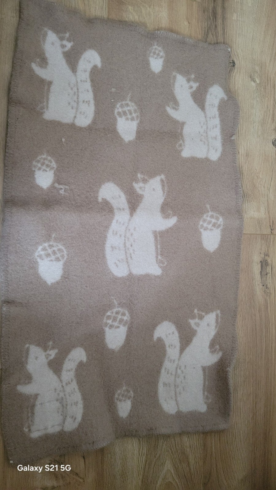 Pure Baby Deken Eekhoorn Design 100% Wol, 75cm/45cm., Ophalen