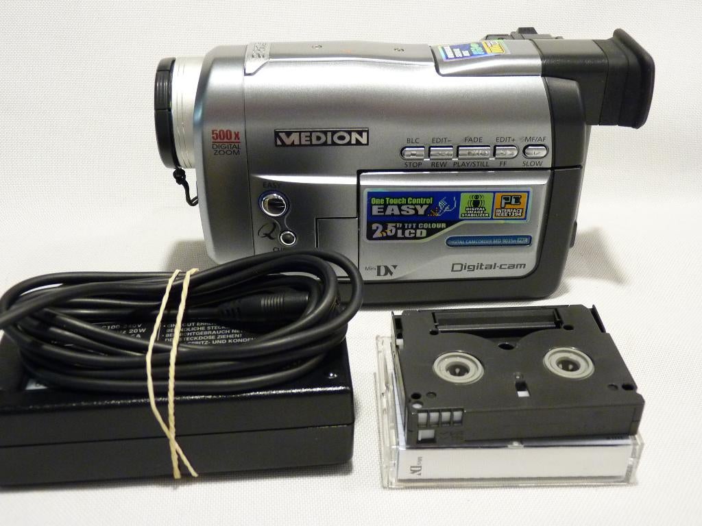 Medion MD 9035n MiniDV, digitale videocamera, accu+oplader, Mini dv, Zo goed als nieuw, Sony, Camera