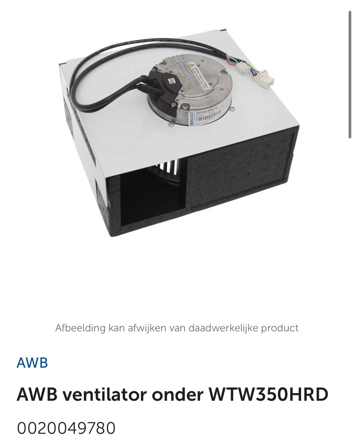 Awb wtw ventilatoren, Ophalen of Verzenden, Nieuw, Ventilator