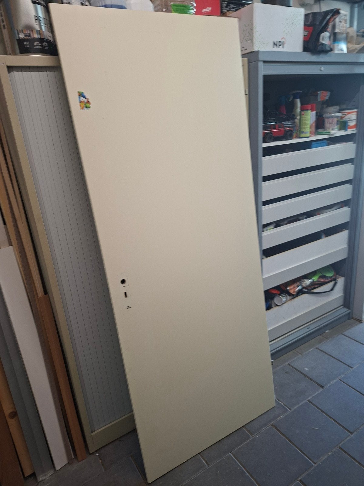 Opdekdeur inclusief slot - 83x210cm, Ophalen, Gebruikt, 80 tot 100 cm, Binnendeur