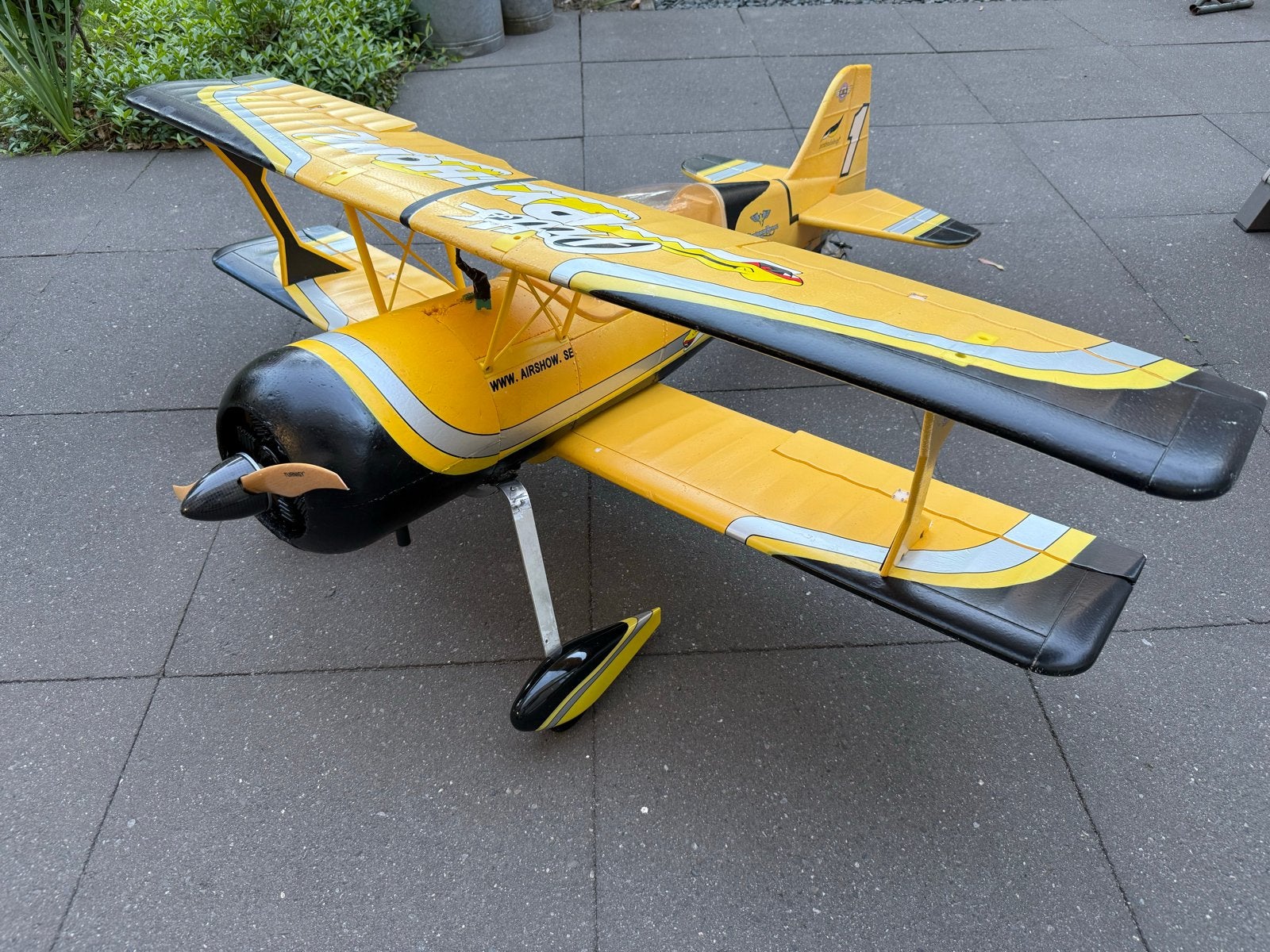 RC Dubbeldekker Pitts Python Biplane met zgan 5S accu, Ophalen, Gebruikt, Elektro, RTF (Ready to Fly)