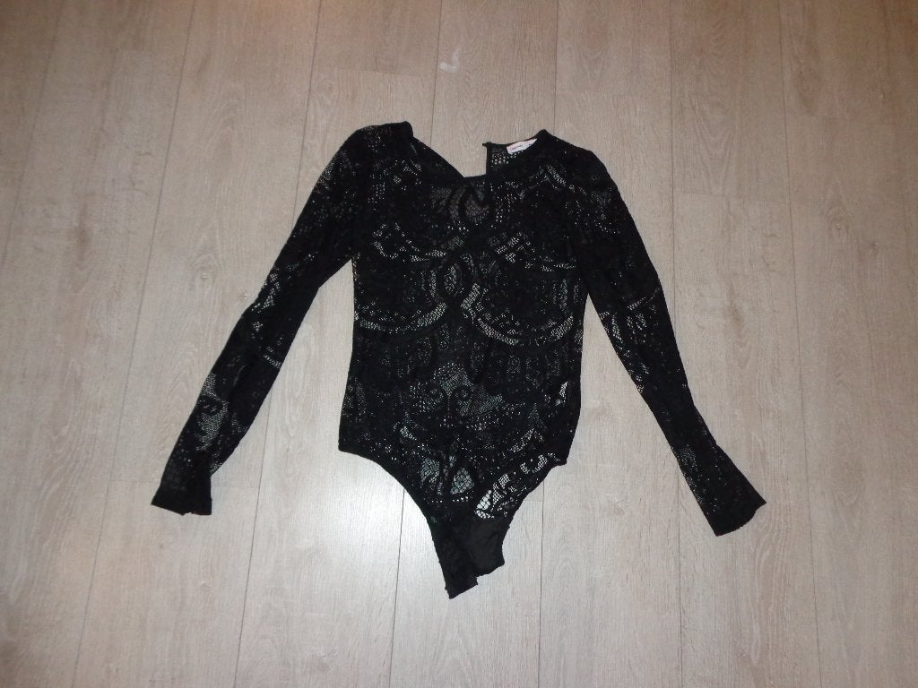 zwarte kanten damesbody van Copperose, maat M/L, Ophalen of Verzenden, Zwart, Body of Korset