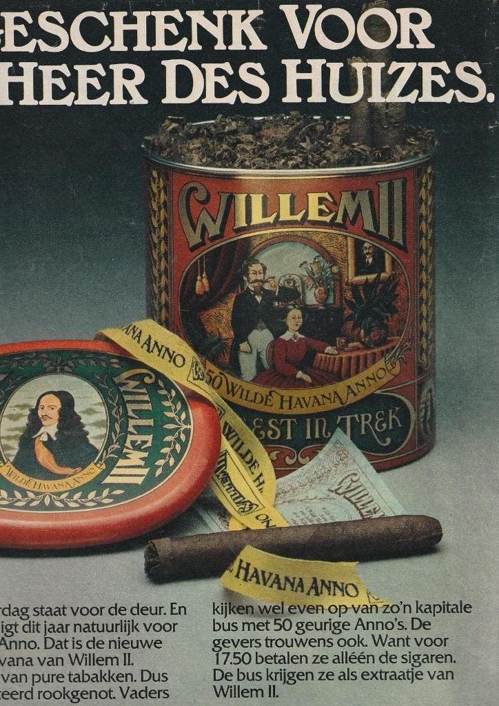 retro reclame 1976 Willem II blik bus geschenk, Verzenden, Overige typen