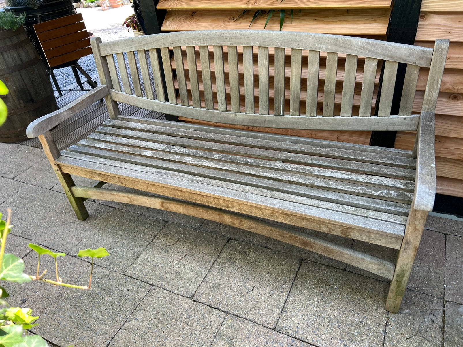 3 persoons Tuinbank teak, Ophalen, Zo goed als nieuw, Teakhout