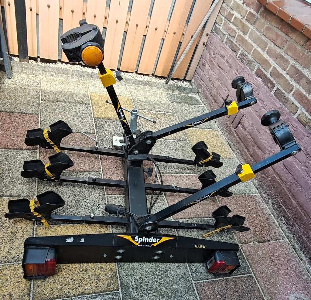Spinder Hawk fietsendrager voor 3 fietsen, Auto diversen, Ophalen, 3 fietsen of meer, Zo goed als nieuw, Trekhaakdrager