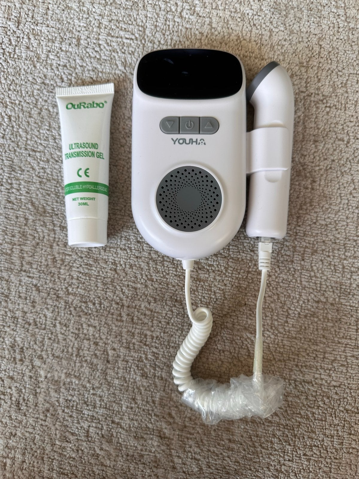 YOUHA Fetal Doppler FDK 201 met ultrasound gel, Ophalen of Verzenden, Zo goed als nieuw