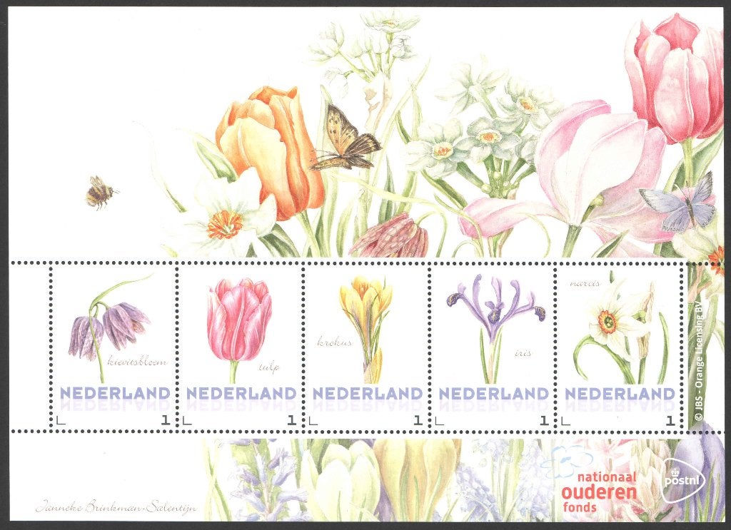 Postzegels Tekeningen Janneke Brinkman: Bloemen (2), Ophalen of Verzenden, Na 1940, Postfris