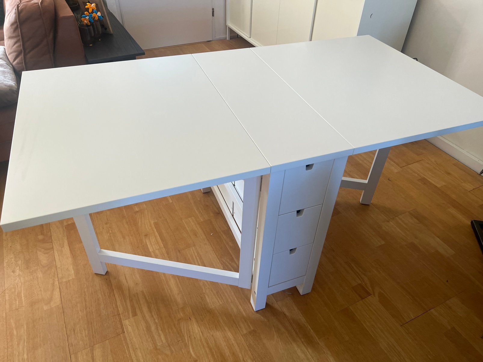 Witte inklapbare tafel IKEA, Ophalen, Zo goed als nieuw, Rechthoekig, 50 tot 100 cm