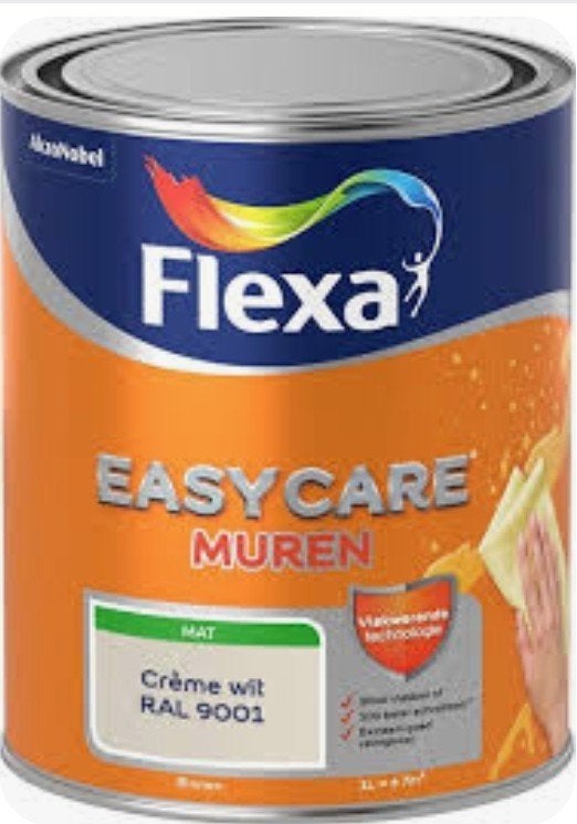 6x Flexa Muurverf 2,5L RAL 9001 Cremewit - Nieuw, Ophalen, Overige kleuren, Nieuw, Verf