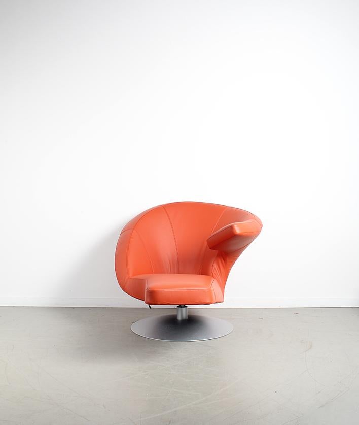 1x Leolux Parabolica Senso Fauteuil Apricot Leer – Aluminium, Niet ingevuld, Niet ingevuld, Nieuw, Ophalen of Verzenden