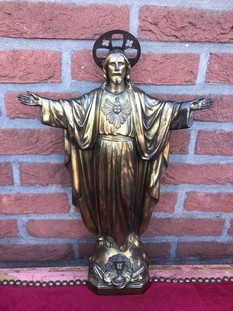 prachtig antiek CHRISTUS beeld, Ophalen of Verzenden, Gepatineerd, Beeld, Religie