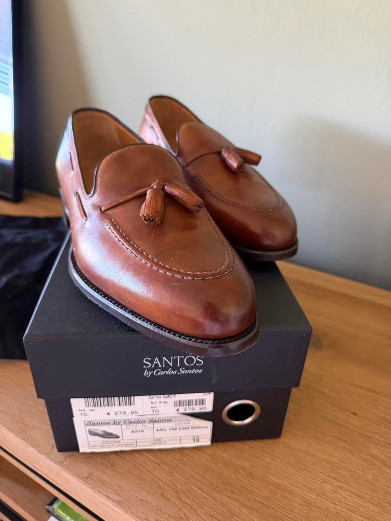 Carlos Santos Handgemaakte Tassel Loafers, Ophalen of Verzenden, Zo goed als nieuw, Bruin, Loafers