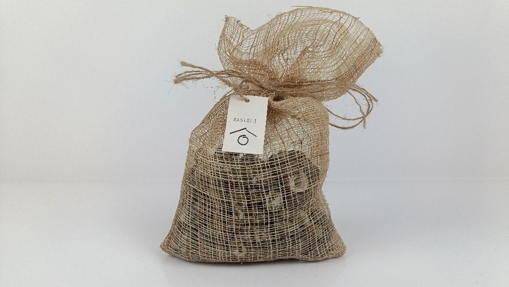 Rasteli zak schelpen donker +- 240 gram, Meerkleurig, Verzenden, Nieuw, Mediterraans