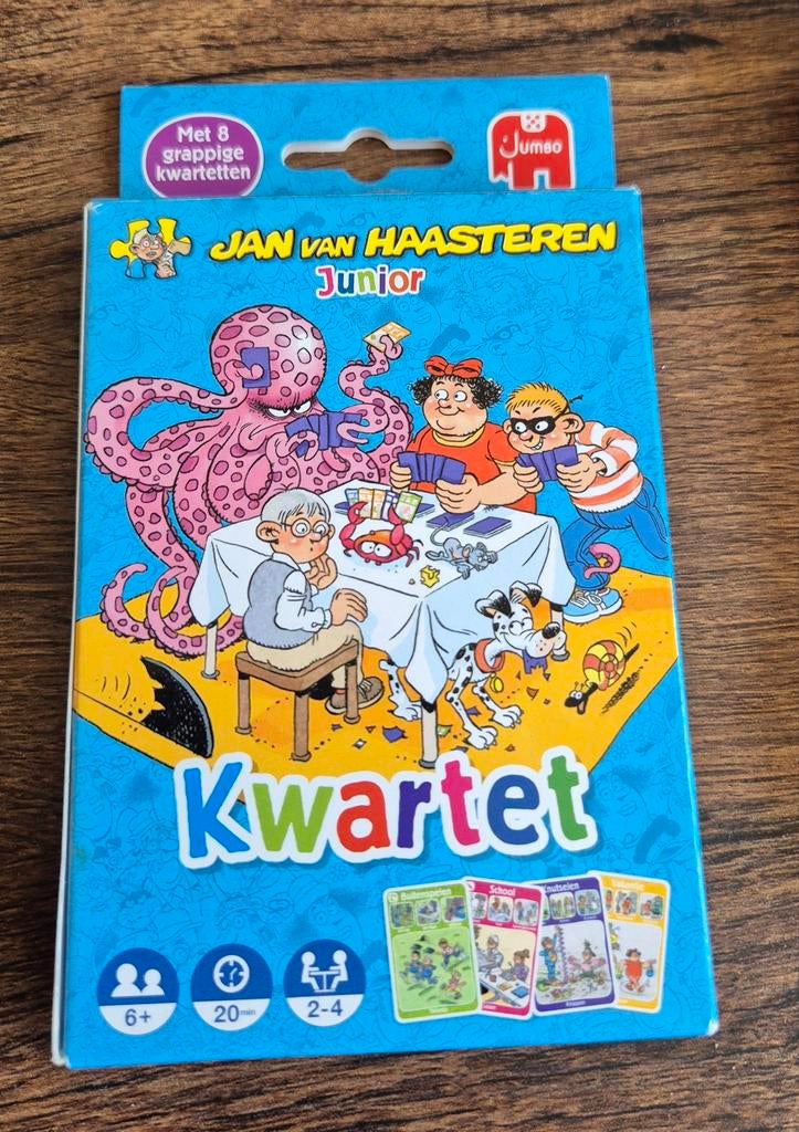 Jan van Haasteren Junior Kwartet Kaartspel - Jumbo, Hobby en Vrije tijd, Gezelschapsspellen | Kaartspellen, Drie of vier spelers