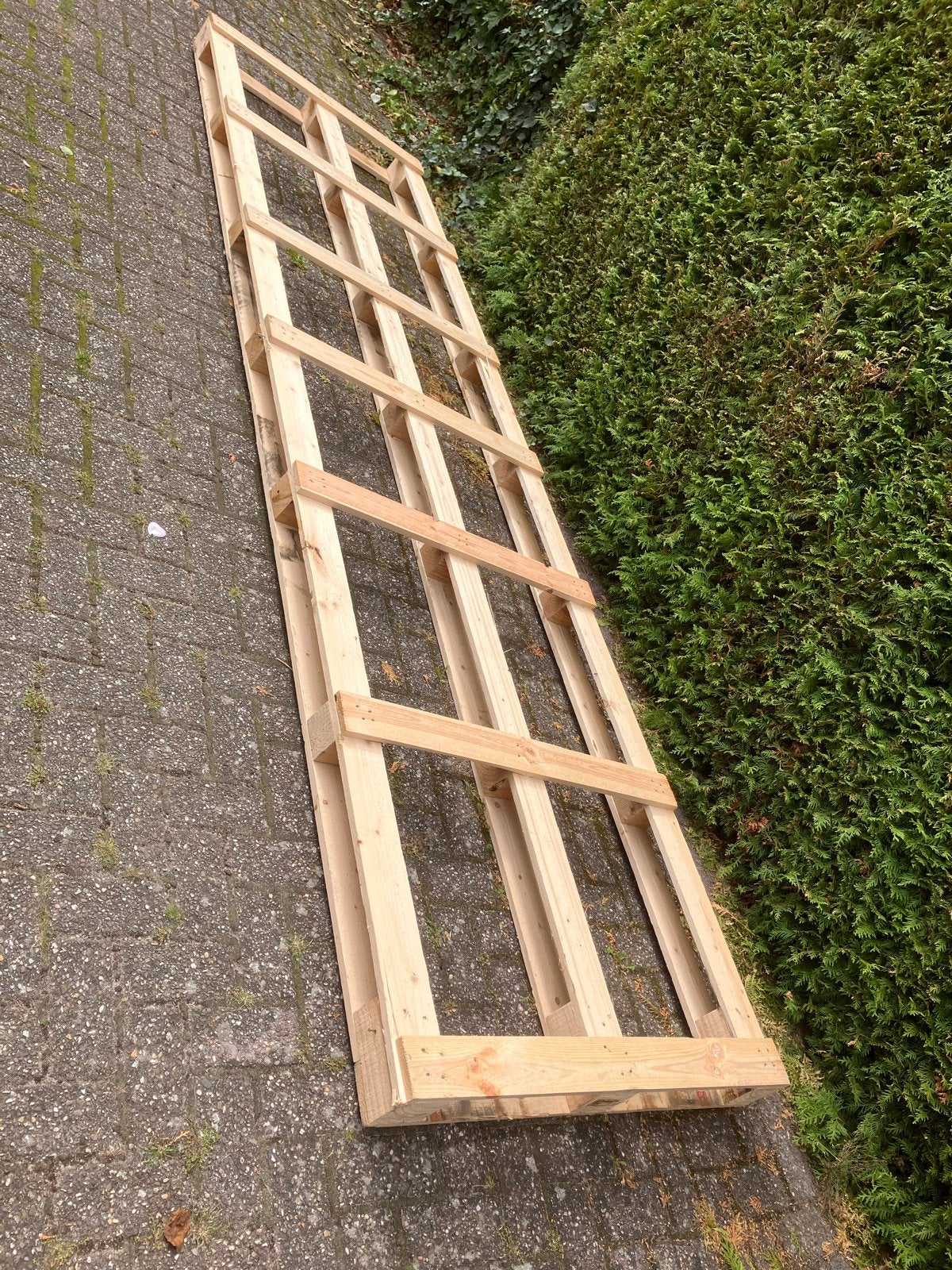 Lange houten pallet, gratis, Ophalen, Gebruikt, Vuren, Pallet
