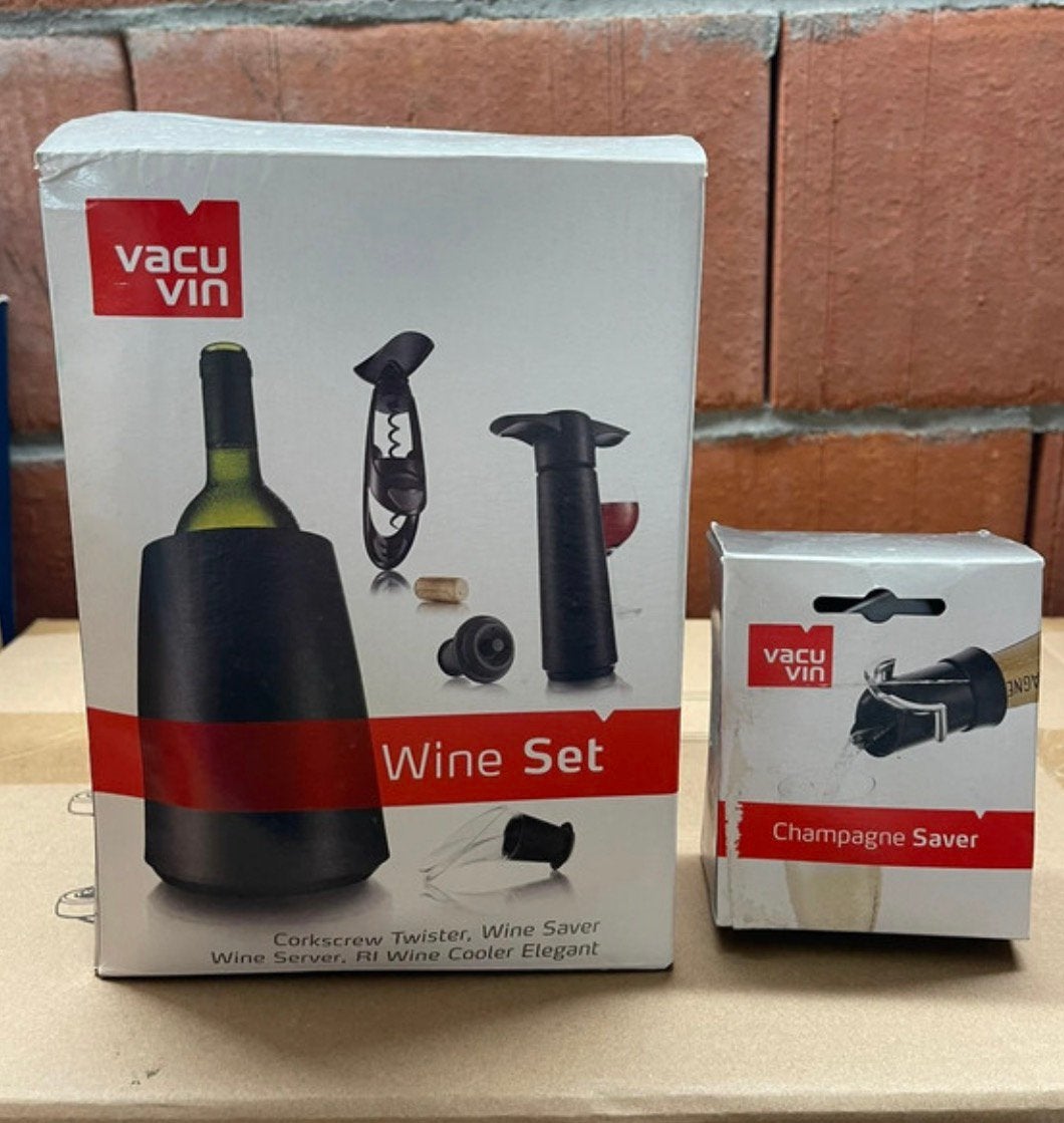 Vacu Vin Luxe Wijnset Champagne Saver Server Complete sets, Ophalen of Verzenden, Zo goed als nieuw, Minder dan 5 flessen
