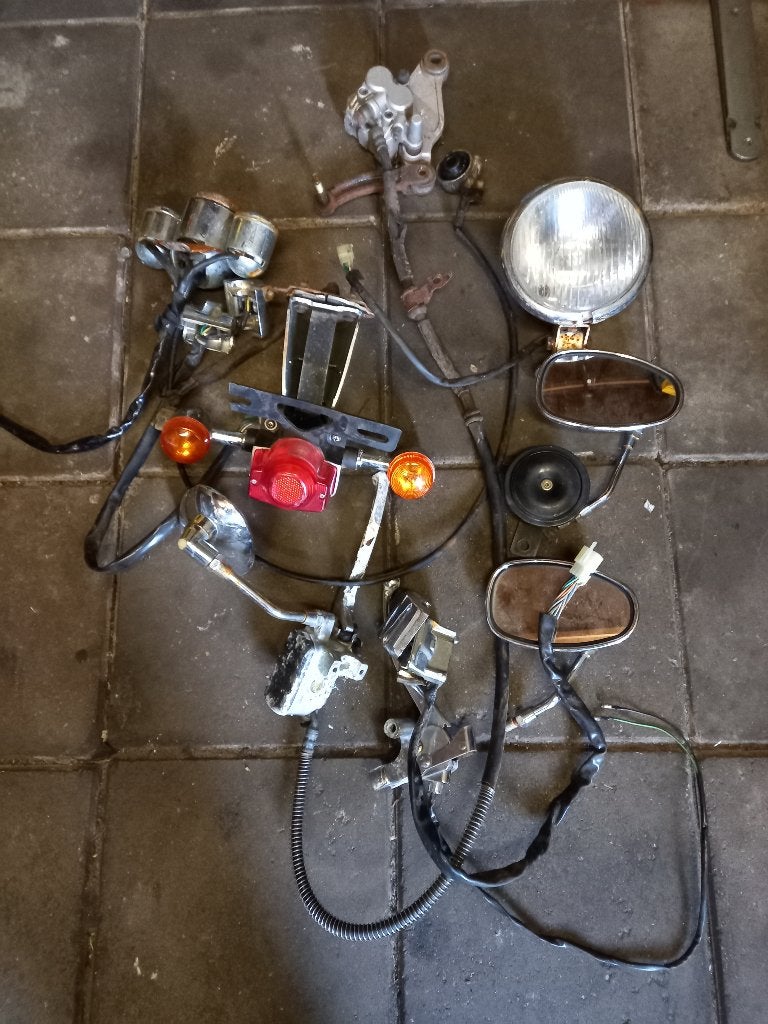 klein partijtje retro scooter onderdelen (breed stuur), Ophalen of Verzenden, Gebruikt, Frame, Overige merken