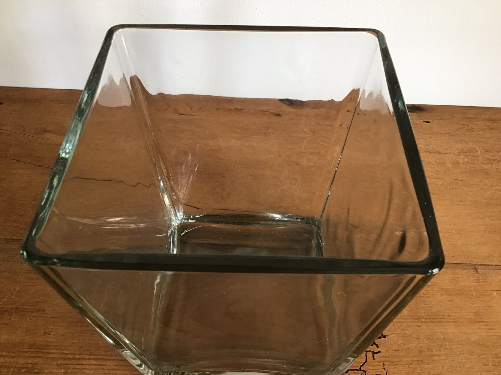 Vintage IKEA vaas, accubak, dik glas 1980s, Ophalen of Verzenden, Zo goed als nieuw, Glas