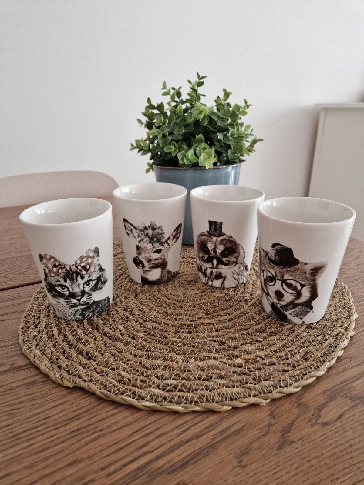 H&M Home,mokken, 4 stuks, nieuw., Nieuw, Ophalen of Verzenden, Overige stijlen, Kop(pen) en/of Schotel(s)