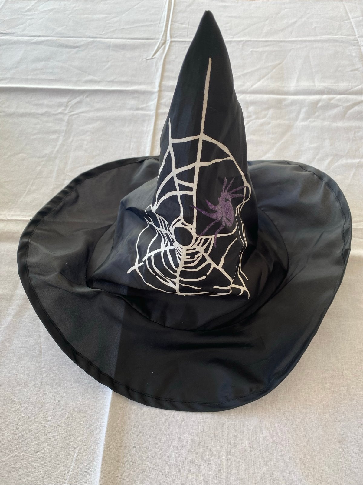 Halloween - Heksenhoed met spinnenweb voor kinderen, Ophalen of Verzenden, Gebruikt, Jongen of Meisje