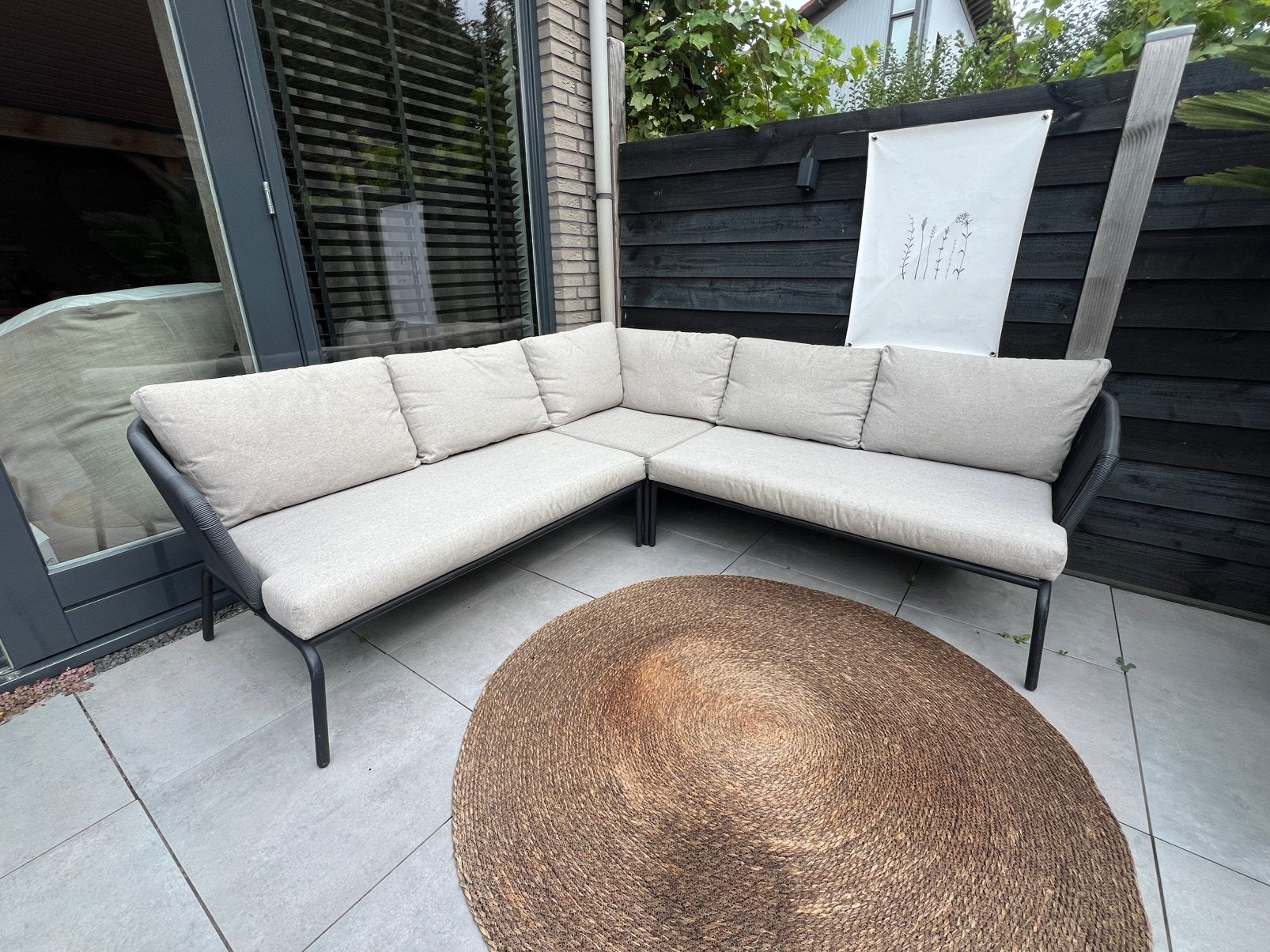 Hoekbank lounge buiten, Tuin en Terras, Ophalen, Gebruikt, Loungeset