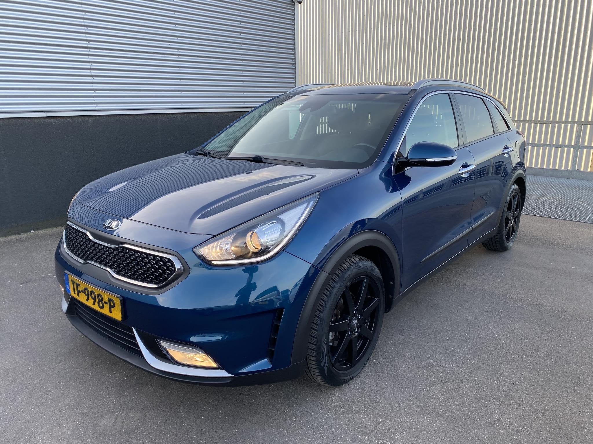 Kia Niro 1.6 GDi Hybrid Design Edition Schuif/kanteldak, Nav, Auto's, Kia, Gebruikt, Euro 6, 2 kWh, Blauw