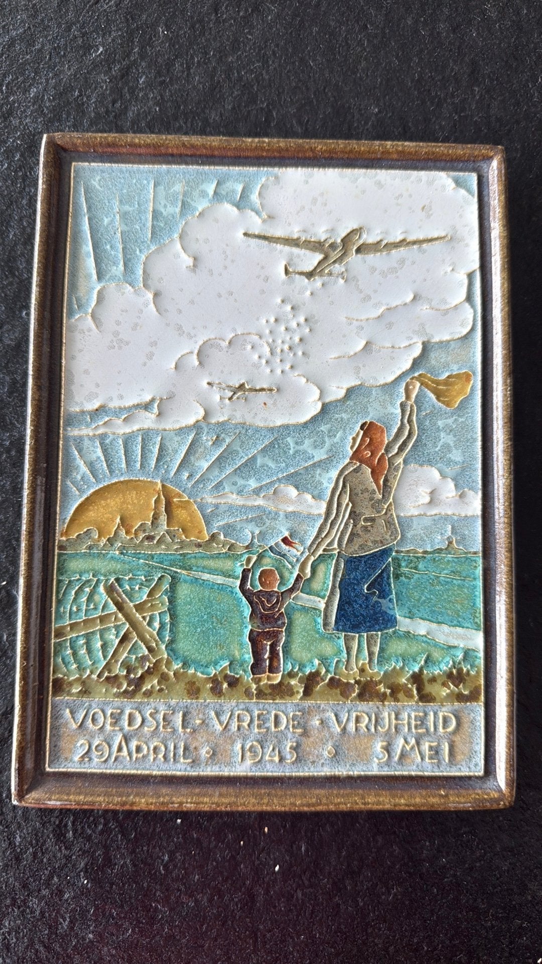 Originele Porceleyne Fles Delft Bevrijdingstegels set 1945, Antiek en Kunst, Ophalen of Verzenden