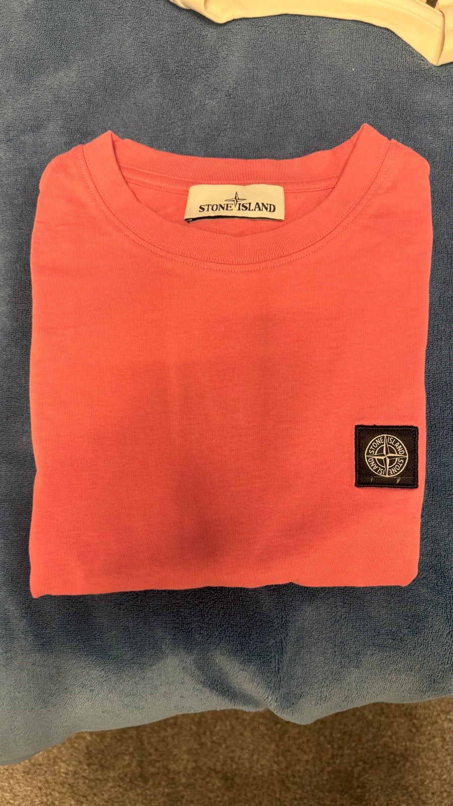 Stone Island T-shirt Koraalrood/Roze Maat L, Ophalen of Verzenden, Zo goed als nieuw, Maat 52/54 (L), Oranje