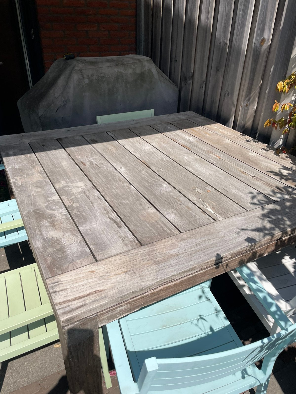 Teak tuintafel van Nijhoff, Ophalen, Gebruikt, Vierkant, Teakhout