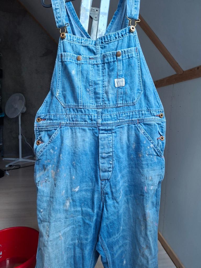 Ralph Lauren Denim Supply Tuinbroek Maat L, Kleding | Dames, Broeken en Pantalons, Gedragen, Maat 42/44 (L), Blauw, Ophalen of Verzenden